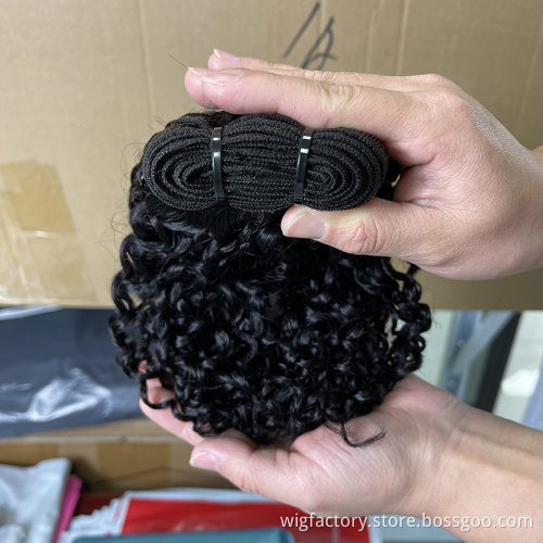Top seller factory cheap double drawn curicle aligned hair, wholesale virgin pixie curls double drawn, tight pixel curl hair